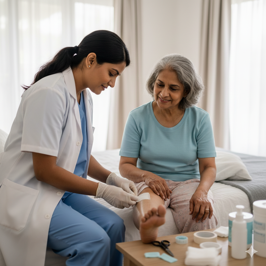 Post-hospital recovery care and wound management at home